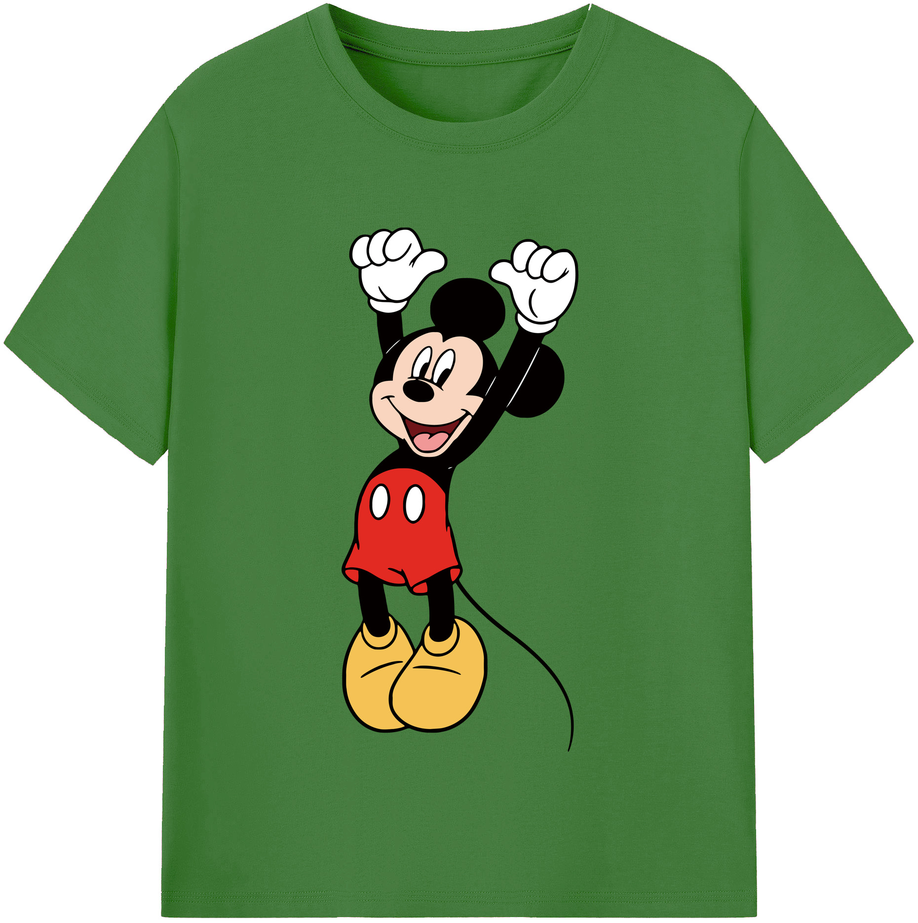 （画像用） ミッキーマウス Mickey Mouse レディースカジュアルプリントTシャツ（綿100％）